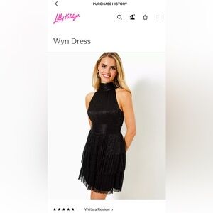 NWT Lilly Pulitzer Black Mock Kneck Dress